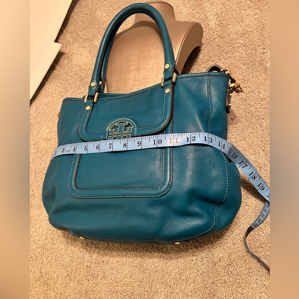 Tory Burch Amanda Hobo EUC Teal - Picture 12 of 16